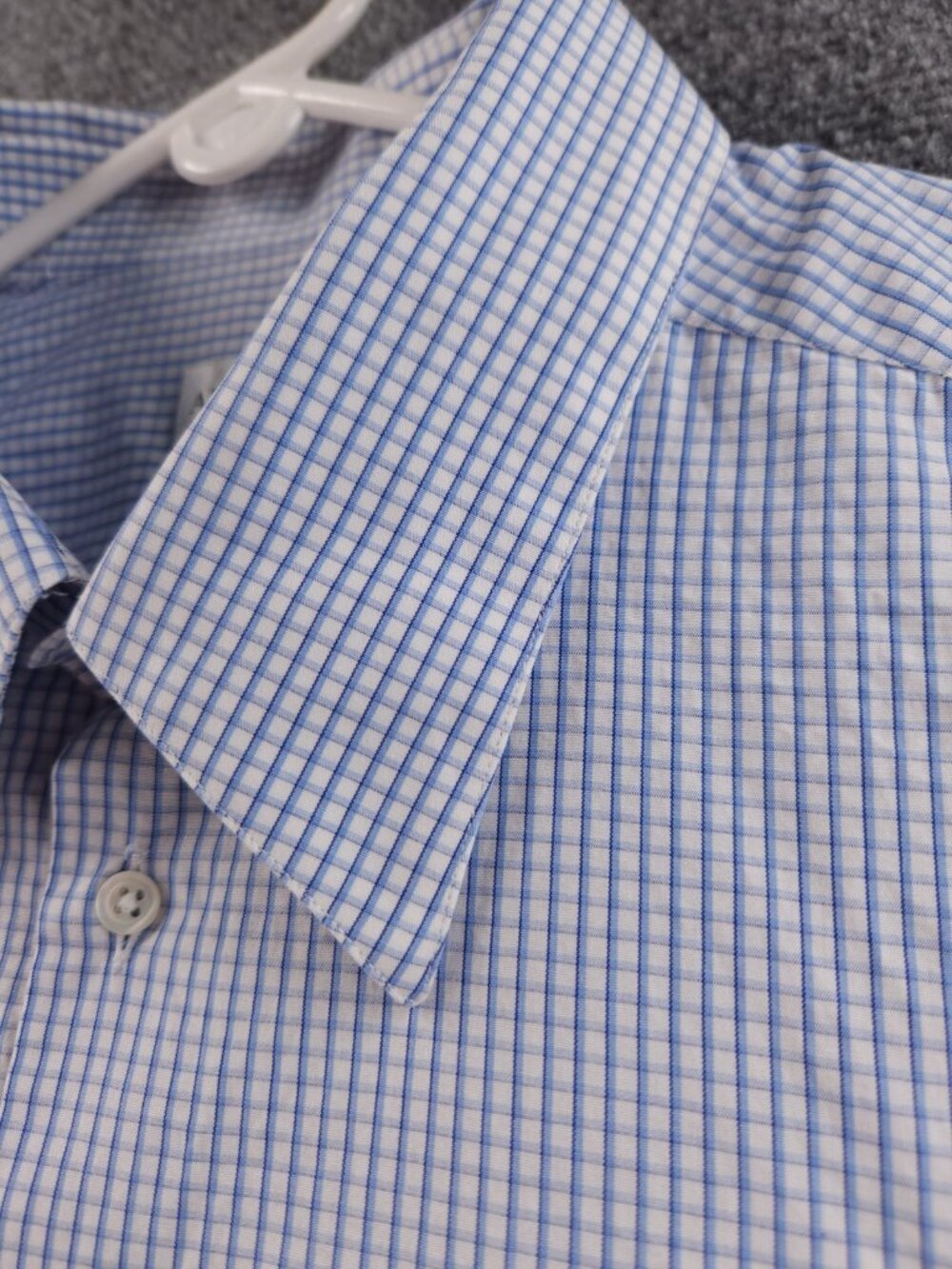 Armani Collezioni Check 18 Cotton Blue Mens Pocket Button Up Elegant Long Sleeve - Picture 7 of 16